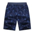 thumbnail image 3 of SWSMCLT Men's Cotton Shorts Beach Beach Pants Short Casual Shorts Swimming Hawaiian Mid Rise Summer Fashion Royal Blue Small, 3 of 4