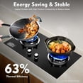 thumbnail image 4 of Miumaeov 28.7Inch 2-Burner Natural Gas Stove, Tempered Glass Gas Cooktop, Built-In Gas Stovetop with Ga-s Regulator, 4 of 9