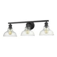 thumbnail image 4 of Yep by Golden Lighting Carver 3-light Vanity in Matte Black and Clear Glass, 4 of 5