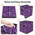 thumbnail image 4 of Cross Large Capacity Foldable Storage Box Basket with Handle for Clothes Storage - 10.8"x10.5"x10.6, 4 of 6