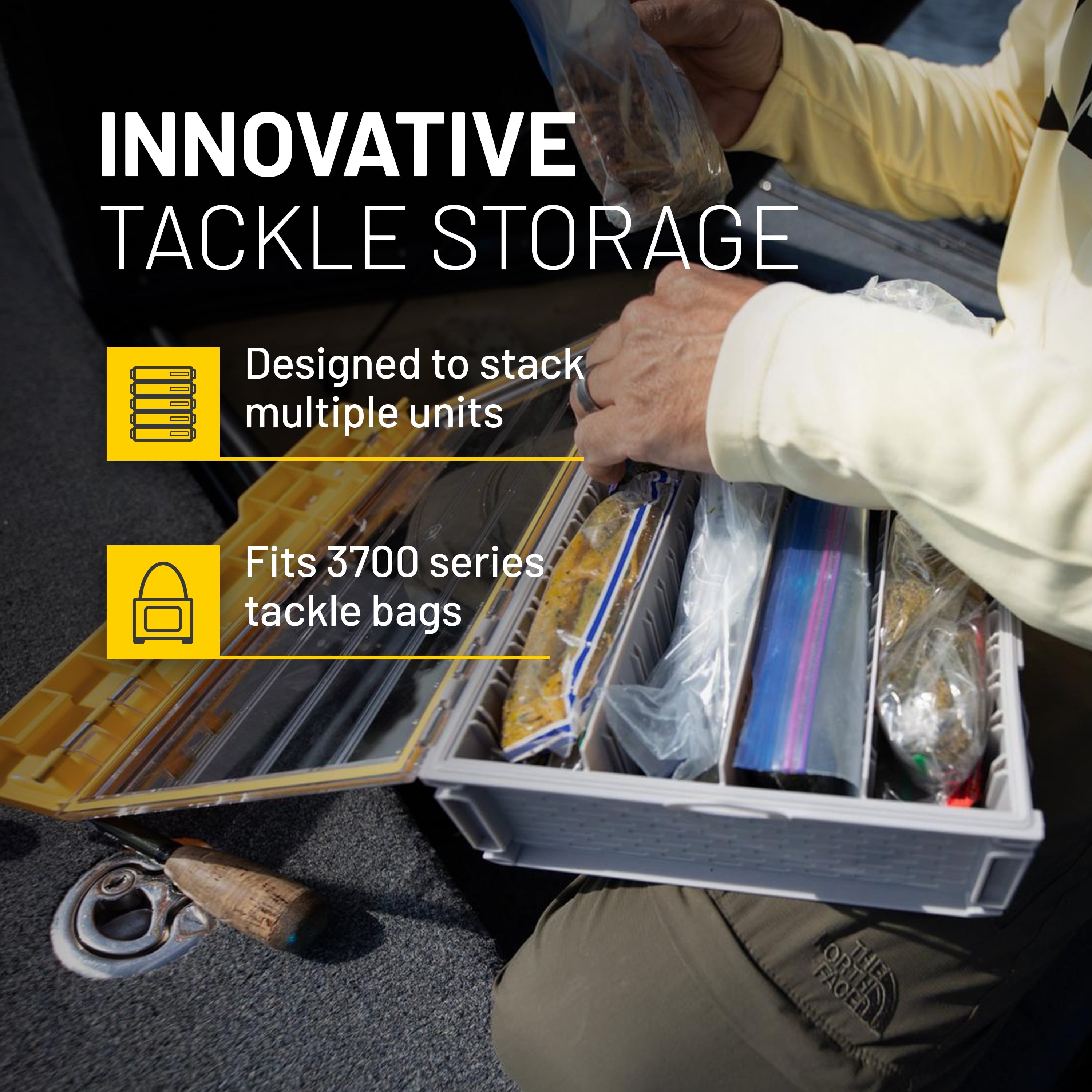 Plano EDGE Professional 3700 Deep Tackle Storage, Premium Tackle Organization with Rust Prevention, Dri-Loc watertight seal, Yellow/Clear