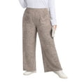 thumbnail image 6 of LANREMON Womens Plus Size Ribbed Loose Wide Leg Pants with Pockets Casual Lounge Pants High Waisted Palazzo Trousers, 6 of 7