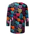 thumbnail image 5 of KIHOUT Hauts de Mode pour Femmes T-shirt Imprimé Saint-Valentin Manches 3/4 Blouse Col Rond Hauts Décontractés, 5 of 5