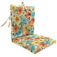 thumbnail image 6 of Jordan Manufacturing 38" x 21" Wildflowers Multicolor Floral Rectangular Outdoor Chair Cushion with Ties and Hanger Loop (2 Pack), 6 of 11