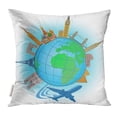 thumbnail image 1 of EREHome Yellow Airplane Travel and Tourism Architecture Pillow Case 20x20 Inches Pillowcase, 1 of 1