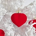 thumbnail image 5 of 12 Pcs Christmas Velvet Ornaments Valentine's Day Heart Shaped Hanging Ornaments for Tree Velvet Valentines Flocked Red Heart Baubles Decorations for Xmas Wedding Anniversary, 5 of 9