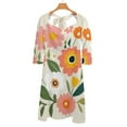 thumbnail image 6 of Pretty Floral Bouquet Bright Colors Womens Summer Dress Tie Back A Line Flare Dress, 6 of 9
