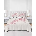 thumbnail image 3 of Cherry Blossoms Full Size Down Alternative Comforter, Lightweight Comforter Quilt Bedding Set with Pillow Shams Pink Flower Floral Spring Nature Country All Seasons Bed Comforter Duvet Insert 78"x90", 3 of 7
