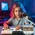 thumbnail image 5 of JBeeCtrl DJ Mixer for Kids with Microphone, Piano&BT Light up DJ Turntable with 12 Midi DJ Controller for Beginners Child Musical Instruments Toys for 5 6 7 8 Year Old Boys Birthday Gift-White, 5 of 7