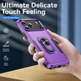 thumbnail image 6 of for iPhone 17 Pro Max Case, Slim Fit Military Grade Drop Tested Dual Layer Shockproof Case with 360 Ring Holder Kickstand Protective Rugged Car Magnetic Non-Slip Phone Case,Purple+Black, 6 of 9