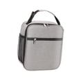 thumbnail image 2 of Bolsa térmica para almuerzo, impermeable, con bolsillo lateral, portátil, para llevar comida, lonchera Blanco Gris, 2 of 9