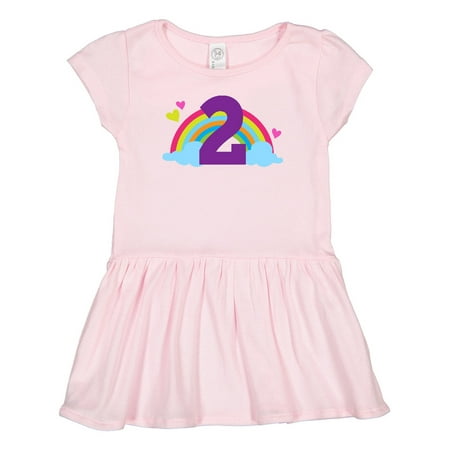 

Inktastic 2nd Birthday Rainbow Cute Girls Gift Toddler Girl Dress