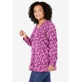 thumbnail image 5 of Woman Within Plus Size Perfect Printed Long-Sleeve V-Neck Tee, 5 of 6