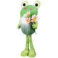 thumbnail image 4 of Standing Spring Gnome with Glittered Frog Hat - 14.5" - Green and White, 4 of 6