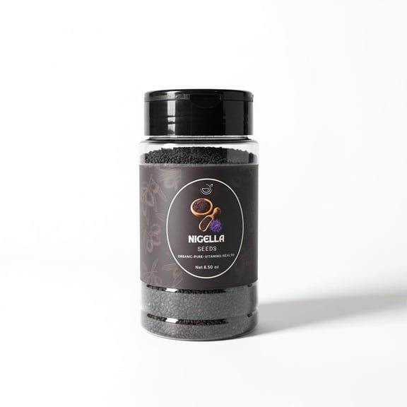 Zestiq Foods Nigella Seeds (Black Seeds) Jar 8.5 oz. – Whole Aromatic Seeds for Cooking, Baking & Seasoning