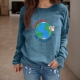 thumbnail image 2 of Gibobby Sudadera oversize mujer Sudaderas de moda de gran tamaño para mujer con cuello alto manga larga trajes de otoño 2023(Azul,M), 2 of 5
