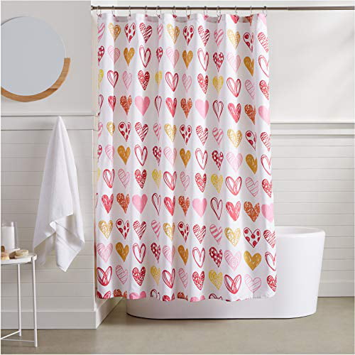 AmazonBasics Sweetheart Shower Curtain 72 Inch 