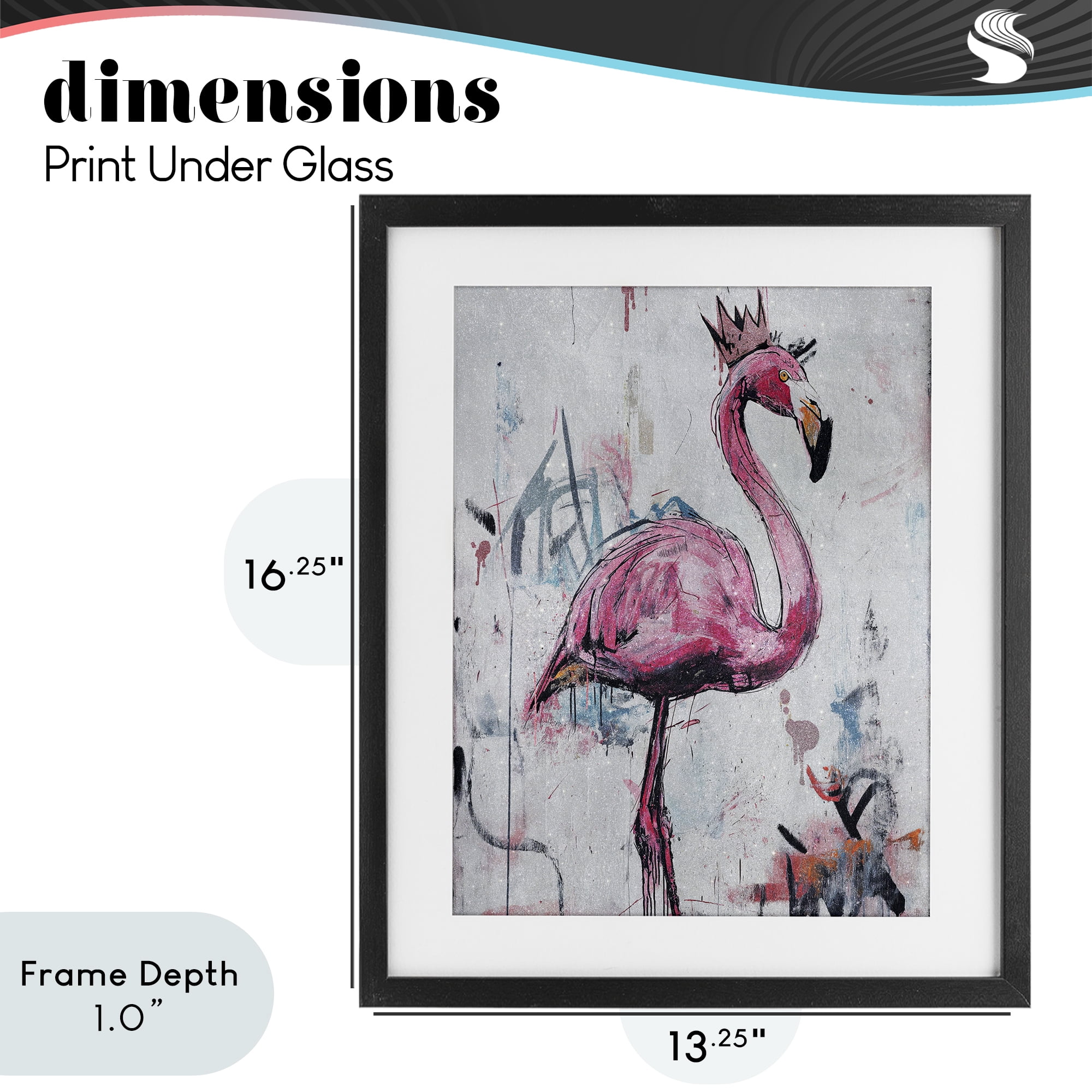 Stupell Industries Urban Feather Glow Black Framed Print Under Glass, design by Svetlana Aleynikova