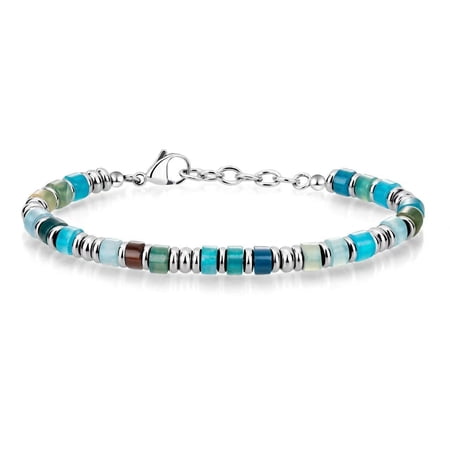 Xiao Hua Healing Natural Stone Bracelet -1 piece, 7.6+1.5 inch adjustable bracelet, positive energy encouragement bracelet, daily wear meditation natural stone jewelry, style 10