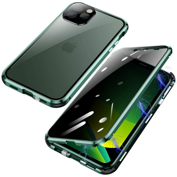 Coque anti-espion pour iPhone 12 Pro Max, AIMTYD 360 degrés avant et  arrière en verre trempé, écran anti-espionnage, pare-chocs en métal à  adsorption magnétique pour iPhone 12 Pro Max (Vert) 