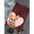 thumbnail image 3 of Cute Corgi In A Basket T-Shirt Women -Image by Shutterstock, Female Medium, 3 of 4