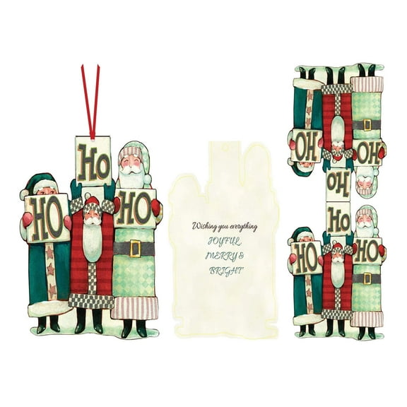 LPG PERFORMING ARTS BOXED CHRISTMAS CARDS Set of die-cut glitter embellished Ornament cards with full color inside designs and ribbon tie (12 cards/12 envelopes). (69019)