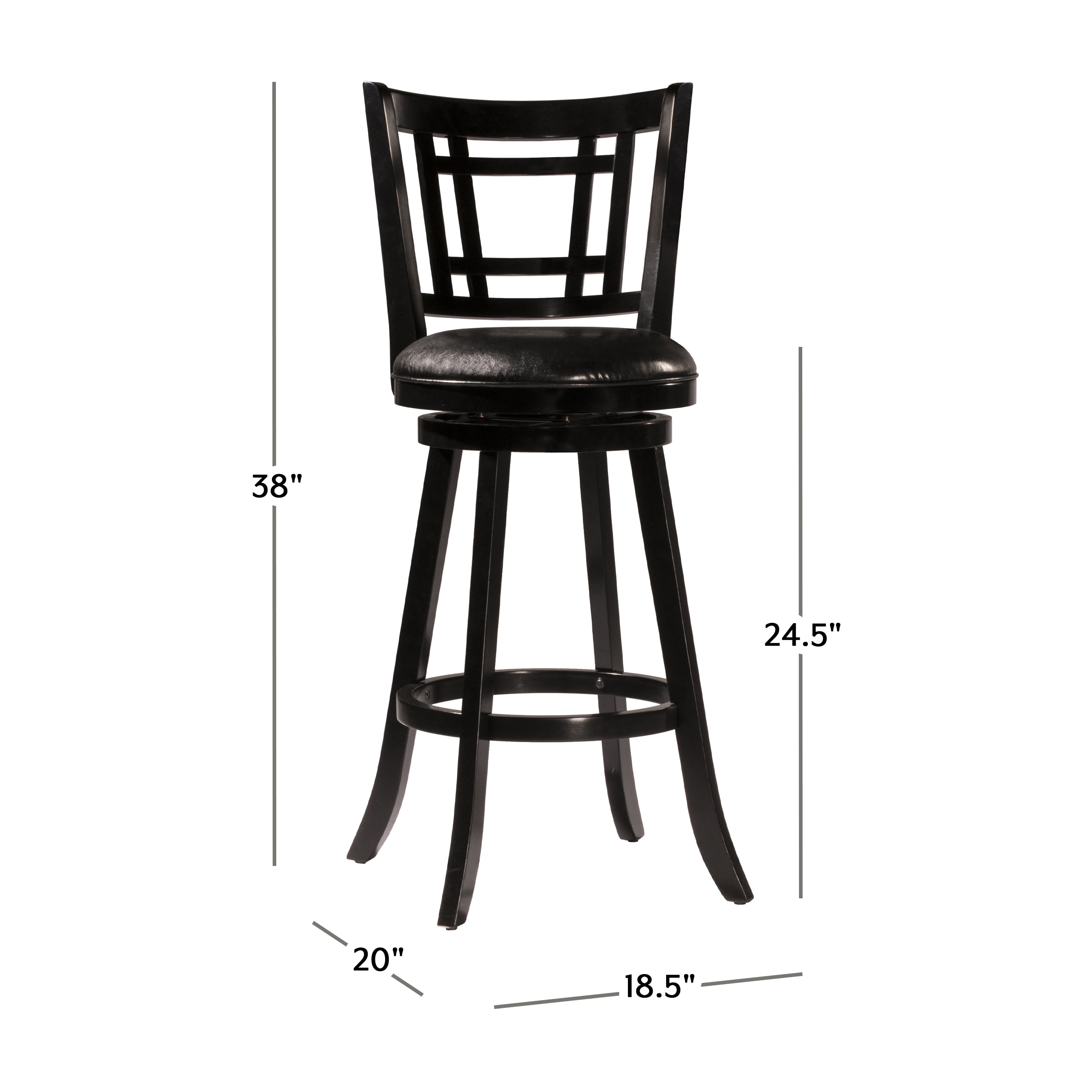 Hillsdale Furniture Fairfox Wood Counter Height Swivel Stool, Black ...