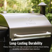 Z GRILLS BBQ Legend 1060 Sq.in Wood Pellet Grill & Smoker, 8-in-1 BBQ with PID Controller, Storage Cabinet, Side Shelf & Grill Cover, ZPG-1000D Bronze