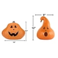 thumbnail image 2 of Halloween Jack O Lantern Pumpkin Combo with Pre-lit LED Bulbs - Gaint Indoor/ Outdoor Pumpkin for Halloween Decoration in Garden, Patio, Front Door, 2 of 6