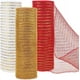 thumbnail image 1 of 3 rollos de 90 pies de cinta de malla dorada, roja y blanca de 10.24 pulgadas de grosor, con malla plástica y detalles dorados. Cintas navideñas de malla ancha., 1 of 6