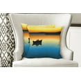 thumbnail image 4 of Ambesonne Nature Throw Pillow Cover 2 Pack, Sunset at Lake Fishing, 18", Orange Blue, 4 of 6
