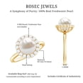 thumbnail image 6 of Rosec Jewels Real Freshwater Pearl Cocktail Ring with Diamond Halo for Women (8 mm), 18K Yellow Gold, US 4.50, 6 of 9