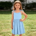 thumbnail image 7 of qucoqpe Spaghetti Straps Mini Dress Casual Comfy Pleated Soft Solid Color Spaghetti Straps Beach Vacation Dresses for Girls, 7 of 7