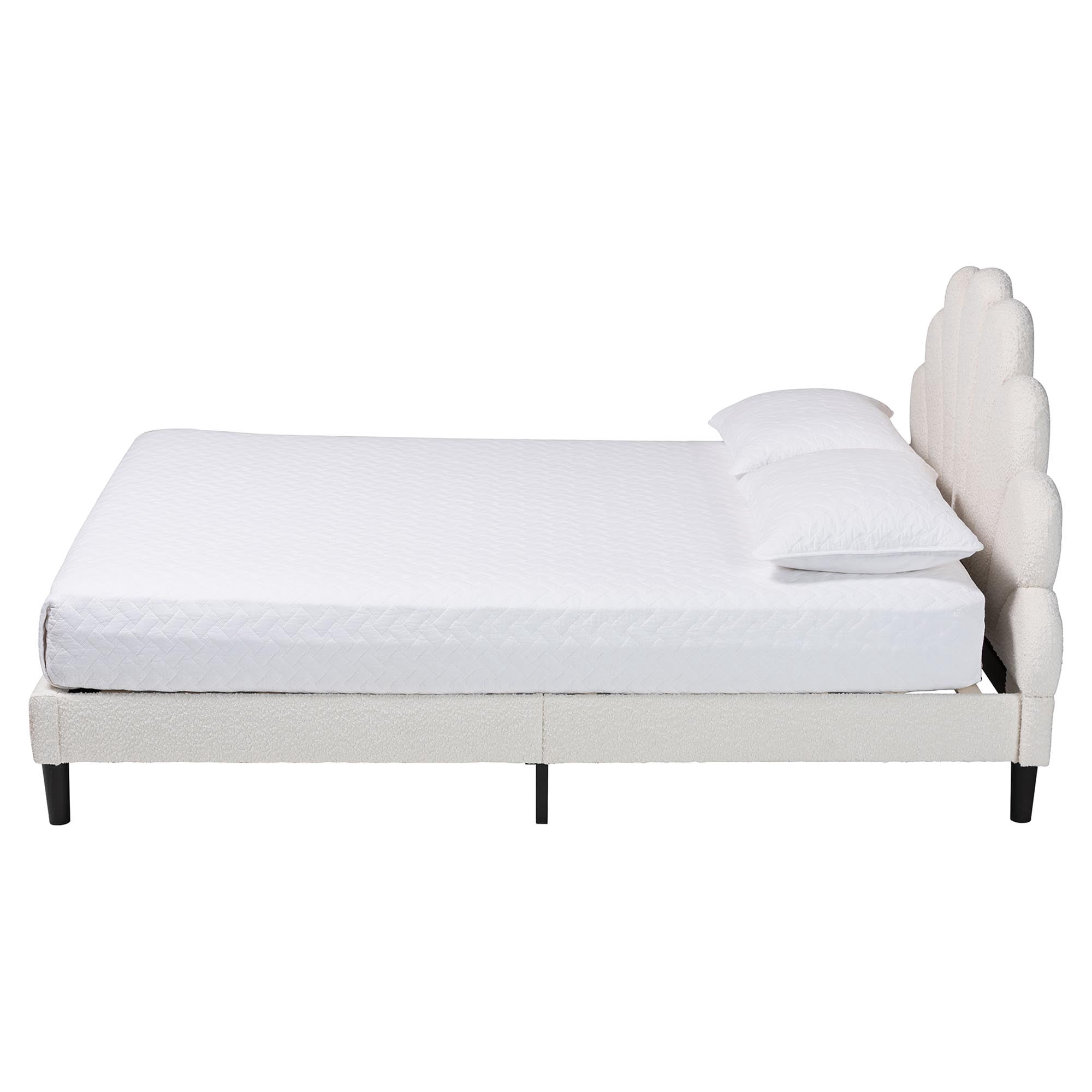 Baxton Studio Albion Modern Platform Bed, Queen, 63"W, Cream