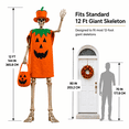 thumbnail image 2 of Halloween Skeleton Costume Set Pumpkin Tunic Hat and Treat Bag Large Skeleton Accessory Outfit for Yard Display Party Use, 2 of 8