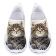 thumbnail image 1 of Zapatos para mujer, lindos zapatos planos sin cordones con estampado 3D de gato negro, zapatos transpirables para mujer para primavera/otoño, zapatos suaves antideslizantes, 1 of 5