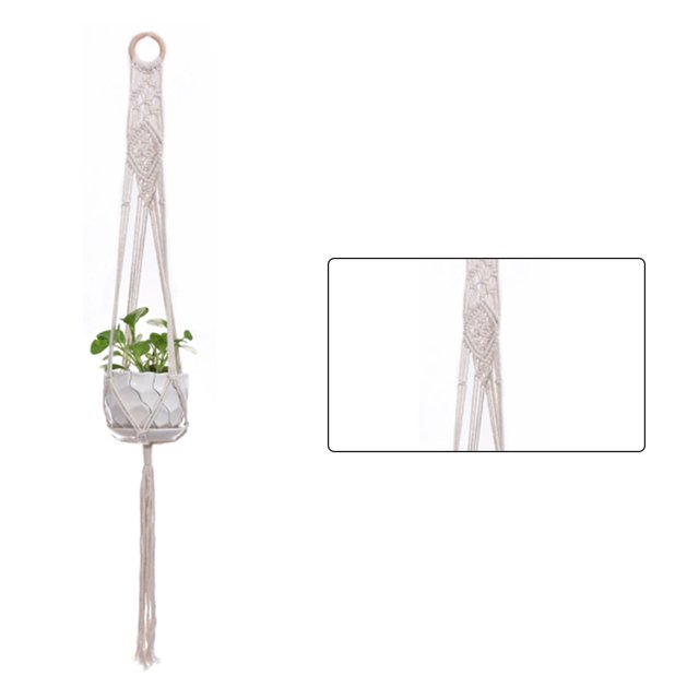 Advancent Cestas colgantes 100 hechas a mano, soporte para plantas, macramé, colgador de plantas, maceta para colgar en la pared interior, soporte para Jardín y Patio No.27 Advancent HA001777-27