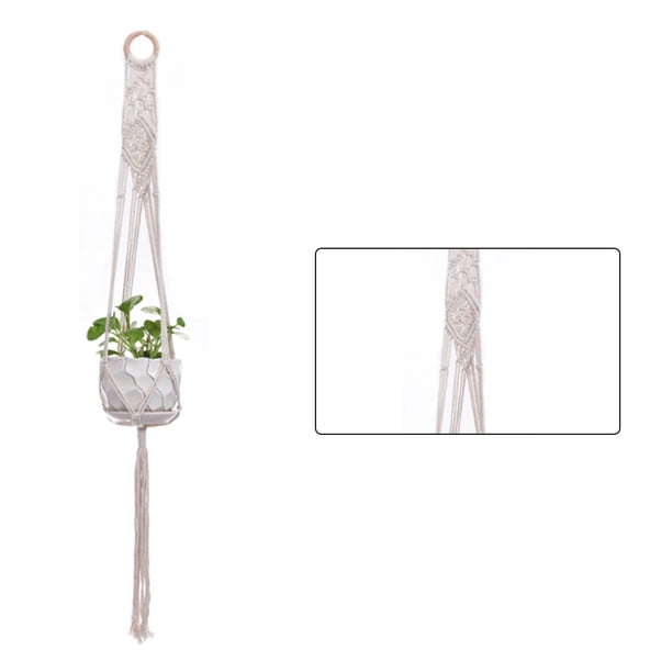 Advancent Cestas colgantes 100 hechas a mano, soporte para plantas, macramé, colgador de plantas, maceta para colgar en la pared interior, soporte para Jardín y Patio No.27 Advancent HA001777-27