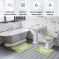 thumbnail image 6 of Love Text Bathroom Rugs Set Vintage Warm Embraces Positive Energy Love Green Yellow Non Slip Absorbent Soft Bath Mats 3 Piece Set with Bathroom Rug, U-Shaped Floor Mat, Toilet Seat Cover Large Size, 6 of 9