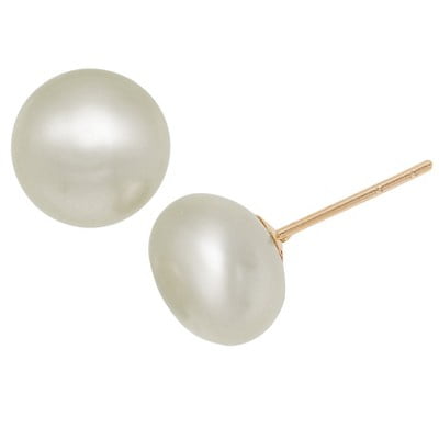 14k Yellow Gold 12mm Freshwater Pearl Stud Earrings