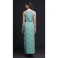 thumbnail image 4 of Bimba Floral Ladies Crew Neck Waist String Print Maxi Dress with Side Slits Summer Wear-XX-Large, 4 of 6
