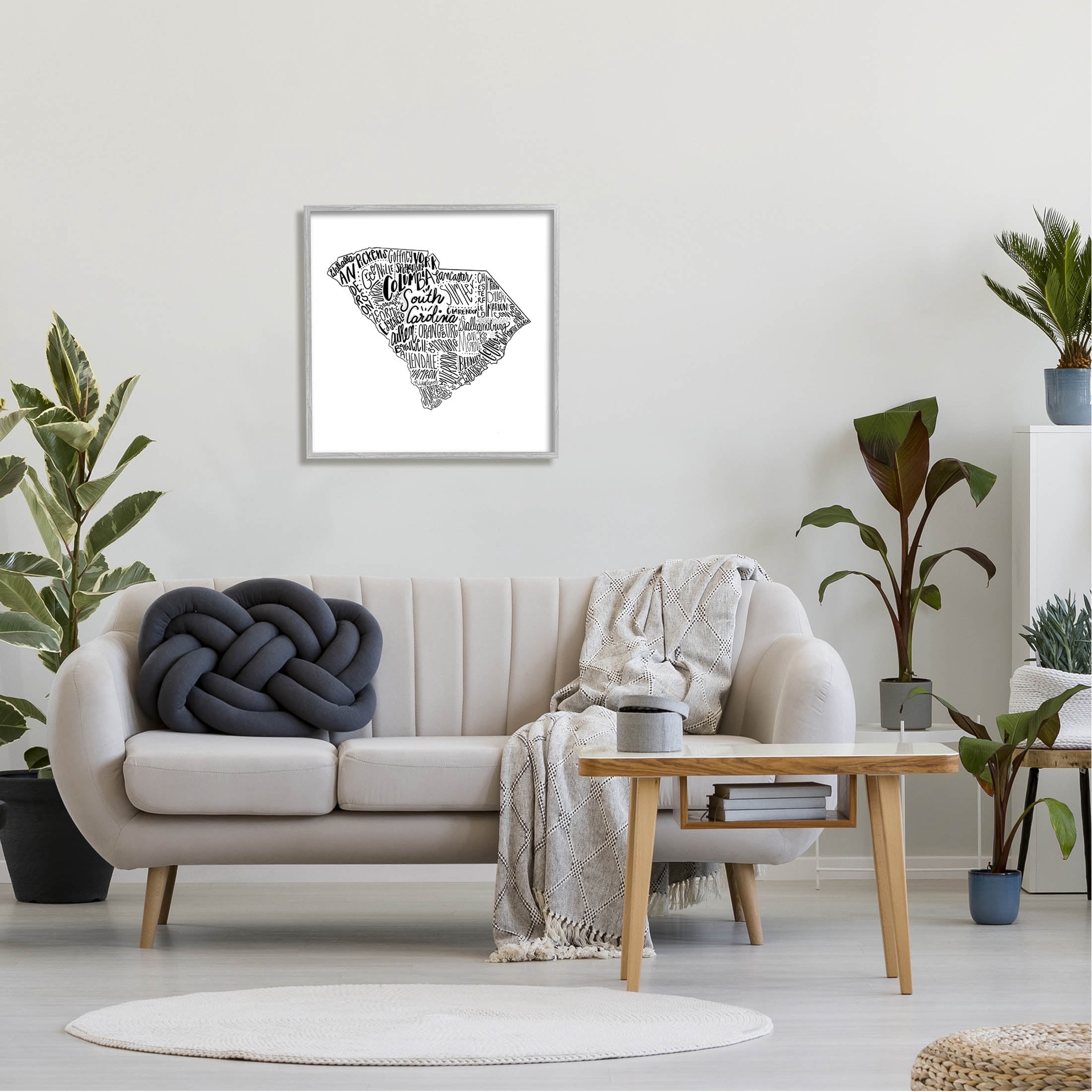Stupell Industries South Carolina State Cities Graphic Art Gray Framed Art Print Wall Art, Design by The Saturday Evening Post