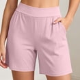 thumbnail image 2 of fheaev Plus Size Pajama Shorts for women Soft Lightweight Elastic Waist With Pockets High Waisted Sleep Loungewear Vacation Beach wear, 2 of 8