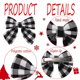 thumbnail image 3 of Hukapapa Pinzas para el pelo navideñas para niñas, pasadores a cuadros, accesorios con horquillas de cocodrilo, regalos, color negro, 3 of 5