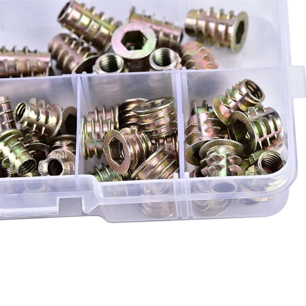 Unique Bargains M4x10mm Interface Douille Hexagonale Insert Fileté Écrous 30 Pcs pour Meubles en Bois