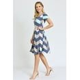 thumbnail image 4 of Chevron Short Sleeve Pleated Dress | 2 Colors | S-3X, 4 of 10
