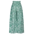 thumbnail image 5 of Lilgiuy Women High Waist Pants Vintage Print Stylish Floral Printing Waist Tie Wide-Leg Pants for Beach Hawaii Vacation, 5 of 5