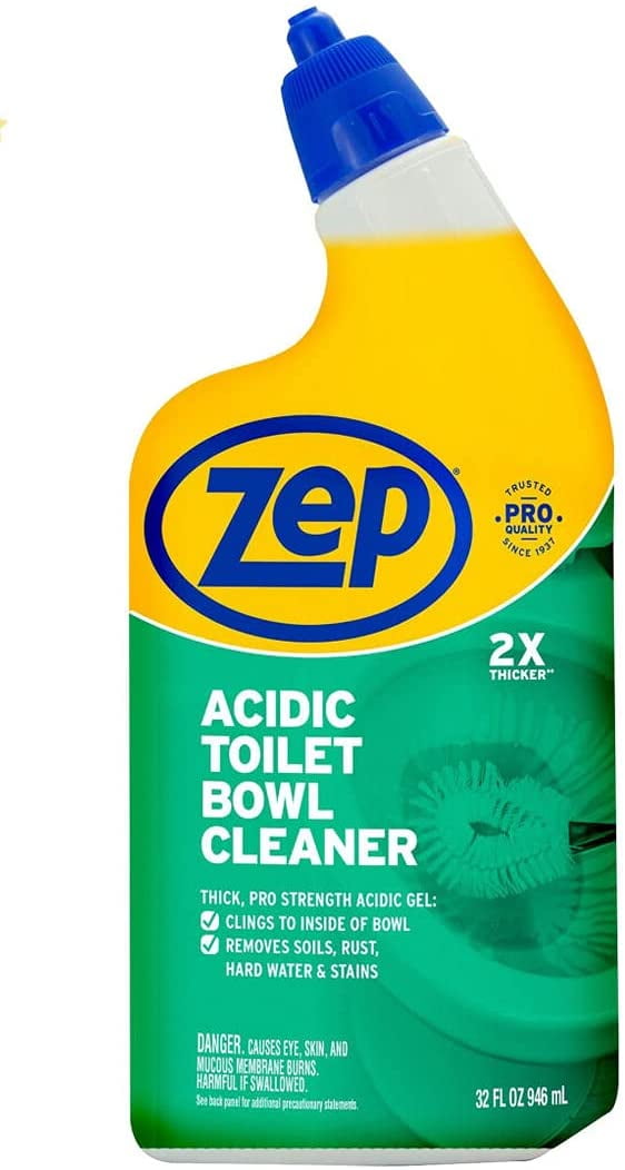 Zep Acidic Toilet Bowl Cleaner, Rust and Scale Remover, Mint Scent