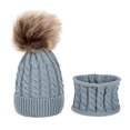 thumbnail image 1 of Sombrero de pompones para niños y niñas Multicolor Gorras con Bufanda y Gorros de Punto Sombreros de Invierno para Bebé o en - gris Magideal Sombrero de pompones para niños y niñas, 1 of 7