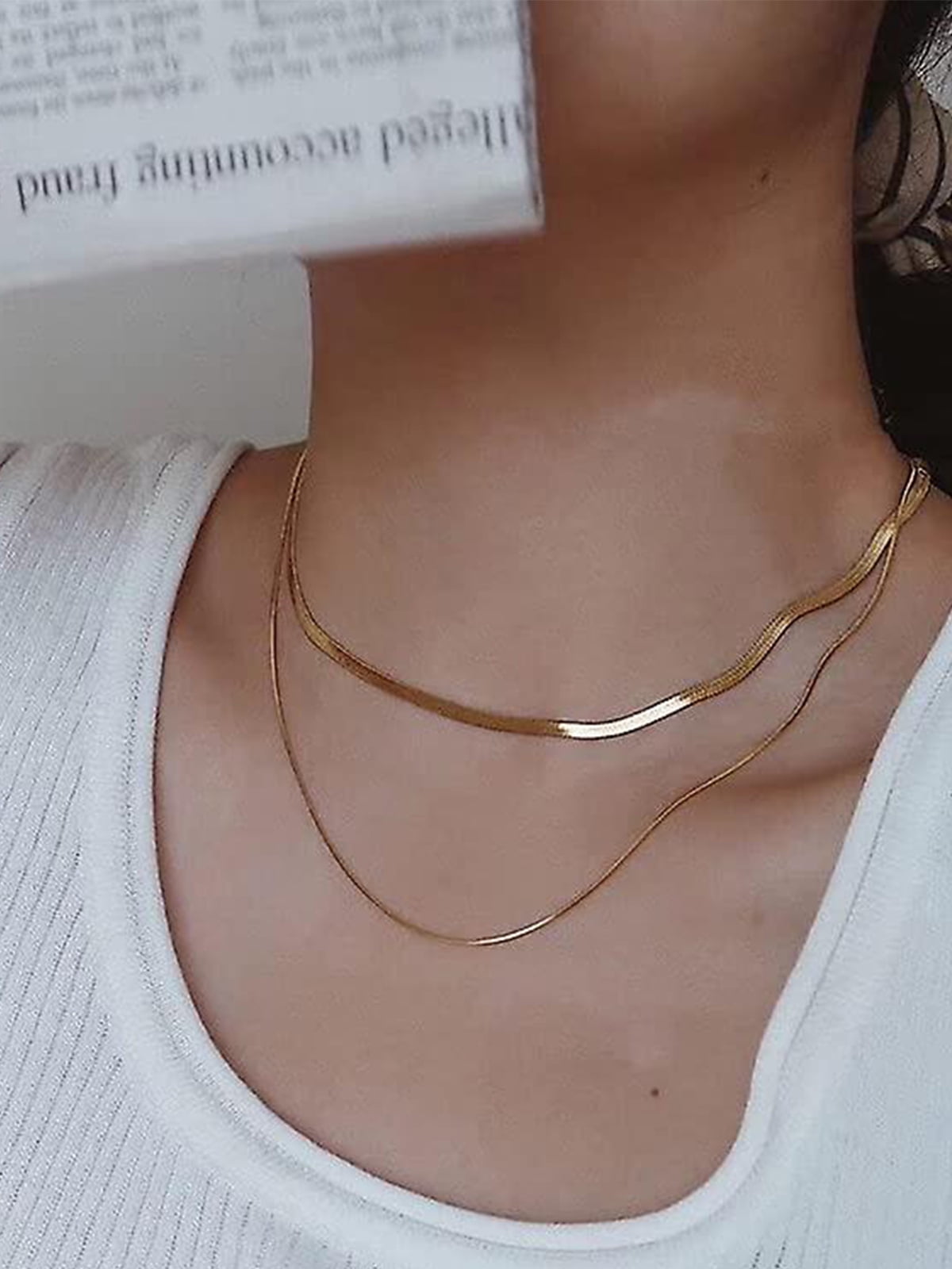 ChainsHouse 1.0mm Thin Gold Plated Snake Chain Necklaces for Women Men Waterproof Silver Lobster Clasp 18"-30" Jewelry Gift